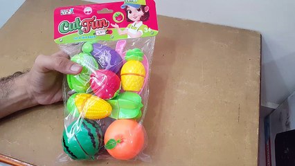 unboxing and review Realistic Sliceable Fruits vegetable mix Cutting Play Toy Set