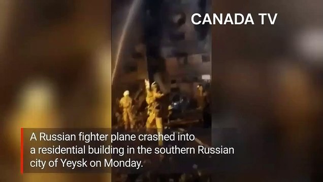 Russian fighter jet crashes into building near Ukraine, at least 4 dead