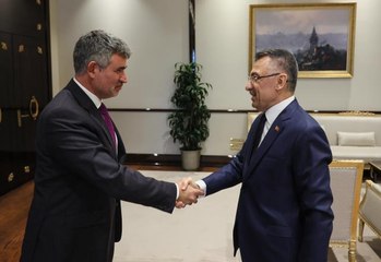 Cumhurbaşkanı Yardımcısı Oktay, Türkiye'nin Lefkoşa Büyükelçisi Feyzioğlu'nu kabul etti