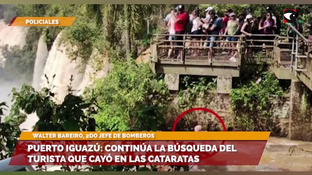 Puerto Iguazú continúa la búsqueda del turista que cayó en las cataratas