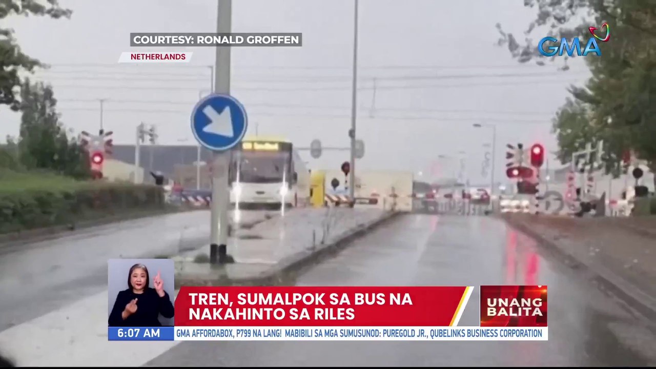 RESTRICTED Tren, sumalpok sa bus na nakahinto sa riles | UB