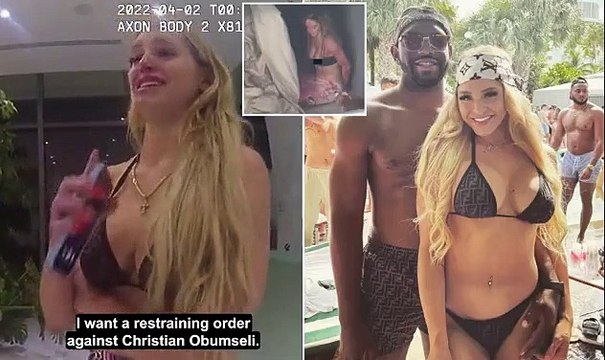 Lawyers for arrested OnlyFans model release new bodycam video showing her begging cops for restraining order against 'stalker' boyfriend one day BEFORE she 'stabbed him to death in self-defense'