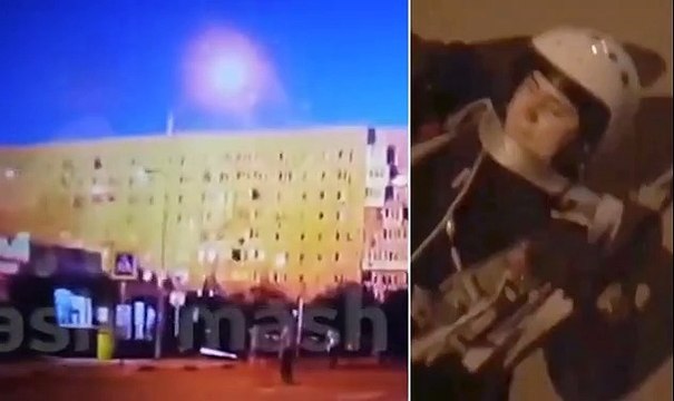 Dramatic video shows final moments of Su-34 bomber as pilots eject seconds before it explodes in a fireball, killing 15 people in Russian apartment block