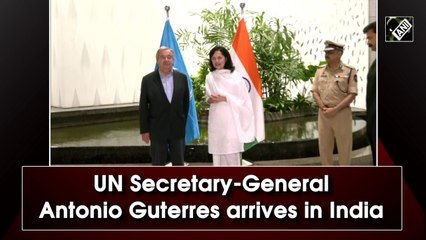 Descargar video: UN Secretary-General Antonio Guterres arrives in India