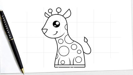 an easy way to draw a simple and cute giraffe animal