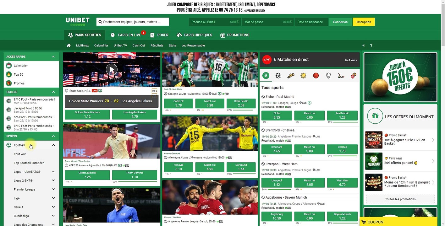 MERCREDI 19 OCTOBRE 2022 PRONOSTIC PARIS SPORTIFS