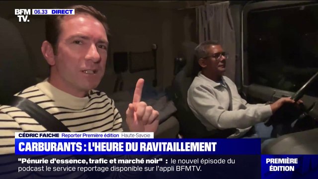 On est obligés d'aller plus loin pour charger du carburant : BFMTV est avec le conducteur d'un camion qui va ravitailler une station