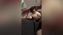 Baby Looks Disgusted When She Accidentally Touches Dad's Bare Feet | Happily TV