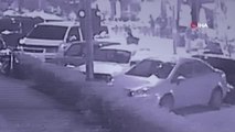82'lik kadın sürücü fren yerine gaza basınca cadde savaş alanına döndü... O anlar kameralara yansıdı