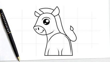 an easy way to draw a simple and cute pony animal
