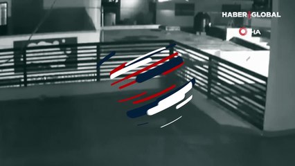 Köpekler tarafından kovalanan hırsız çatıdan böyle atladı