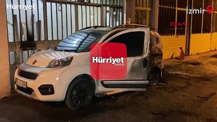 İzmir'de araç kundaklayıp kaçan şüpheliye suçüstü