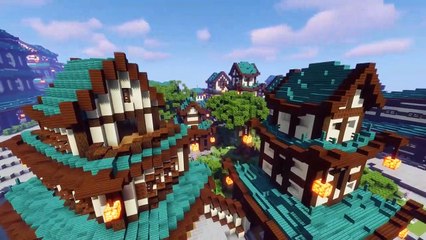 Japanese city - Minecraft 100 hours Building Timelapse