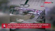 Bayrampaşa'da emekleyerek cep telefonunu çaldı