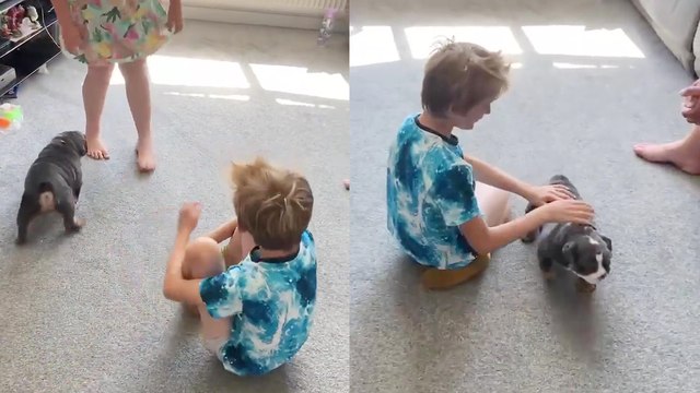 Kids get happy and excited after finally getting their own puppy