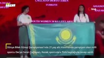 Derya Ceren Çağlayan, Kazak sporculara Türk bayrağıyla cevap verdi