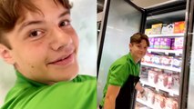 Dad surprises son at work and appreciates him for working hard