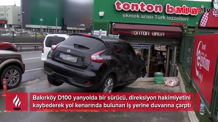 Bakırköy'de faciadan dönüldü! 'Dükkanımın içine aracın girdiğini gördüm'