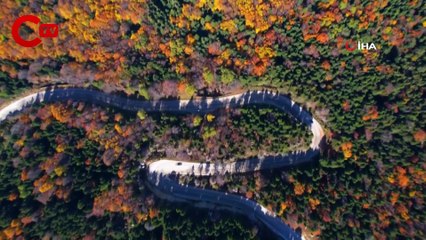 Uludağ'da sonbahar güzelliği havadan görüntülendi