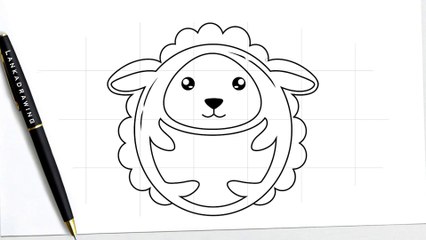 an easy way to draw a wool sheep from a simple and cute circle