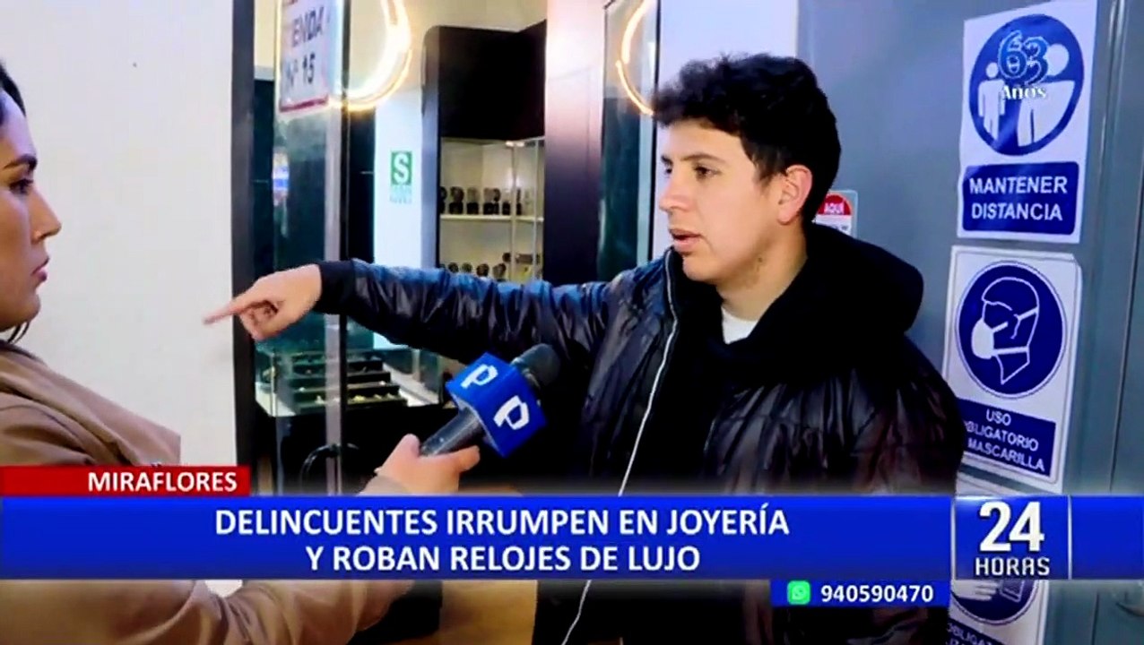 Miraflores: tres delincuentes roban joyería recién inaugurada