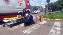 Motociclista fica ferido após colisão com automóvel em cruzamento de Umuarama