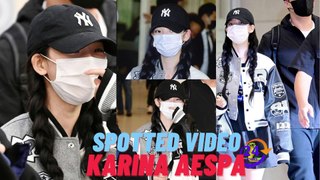 Spotted video | karina aespa arrival fancam at incheon airport.