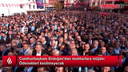 Cumhurbaşkanı Erdoğan'dan muhtarlara müjde: Ödenekleri kesilmeyecek