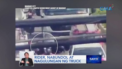 Rider, nabundol at nagulungan ng truck | Saksi