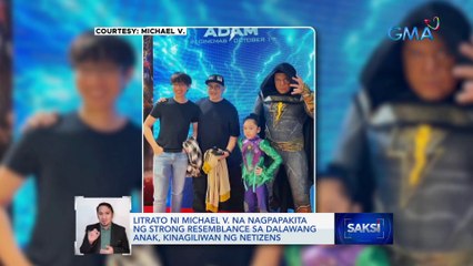 Litrato ni Michael V. na nagpapakita ng strong resemblance sa dalawang anak, kinagiliwan ng netizens | Saksi