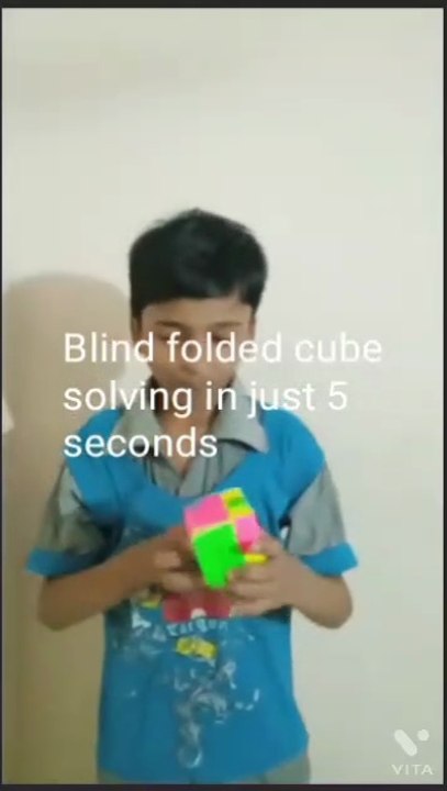 Blind folded Rubik's cube solving in just 5 seconds