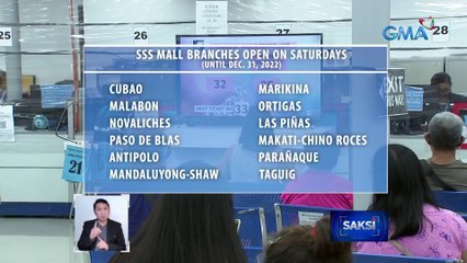 12 mall branches ng SSS sa Metro Manila, bukas tuwing Sabado hanggang sa Dec. 31, 2022 | Saksi