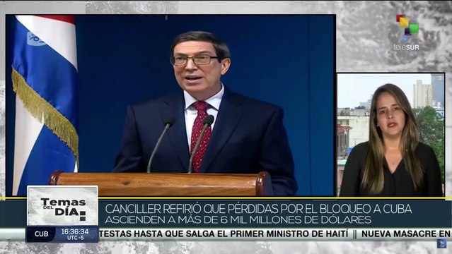 Canciller cubano Bruno Rodríguez denunció daños provocados por el embargo estadounidense