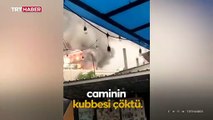 Endonezya'da cami kubbesi yangında çöktü