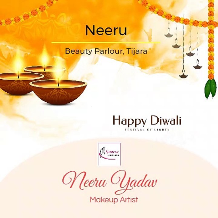 Happy Diwali 2022 exclusive offers Bride Makeup, Hair Treatment, Diwali Makeup, Nail Art, Tijara,  [नीरू ब्यूटी पार्लर, तिजारा] बम्पर दिवाली धमाका ऑफर, अधिक जानकारी के लिए वीडियो पर क्लिक करे।  @Neeru Yadav | Makeup Artist , FOLLOW FOR MORE VIDEOS