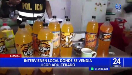 Descargar video: Comas y Ate: policía interviene locales donde se vendían licores adulterados