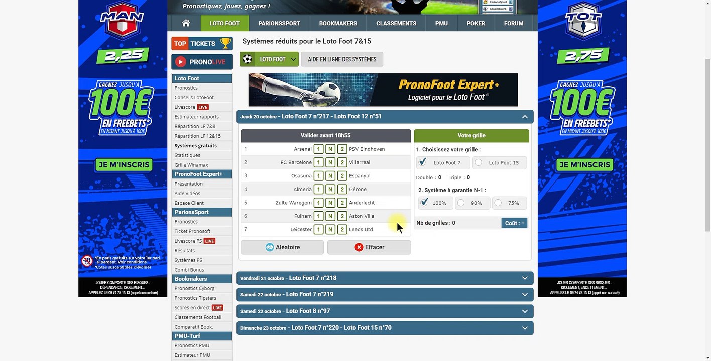LOTO FOOT 7 JEUDI 20 OCTOBRE 2022