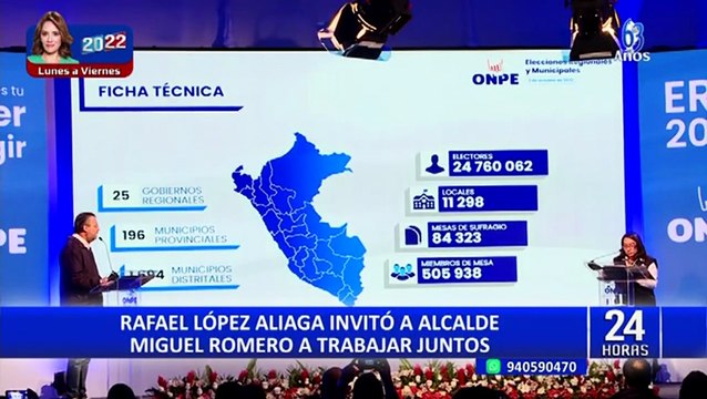 Rafael López Aliaga se reúne con el alcalde de Lima Miguel Romero en el Palacio Municipal