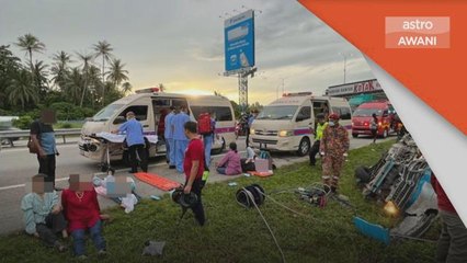 Kemalangan | 10 termasuk pemandu van kilang cedera