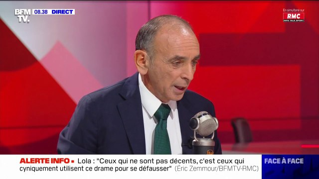 Meurtre de Lola: pour Éric Zemmour, cette histoire dépasse ses parents, c'est toute la France qui est concernée