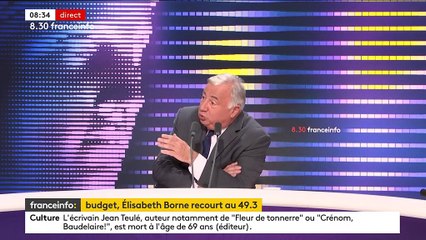 Budget : l'activation du 49.3 est le "signe d'un échec du gouvernement", réagit Gérard Larcher