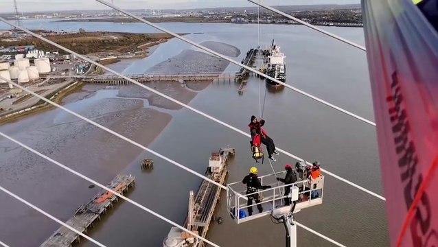 Just Stop Oil protesters brought down from Dartford Crossing on cherry picker