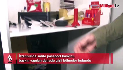 Fatih'te gizli bölmeli eve sahte pasaport baskını