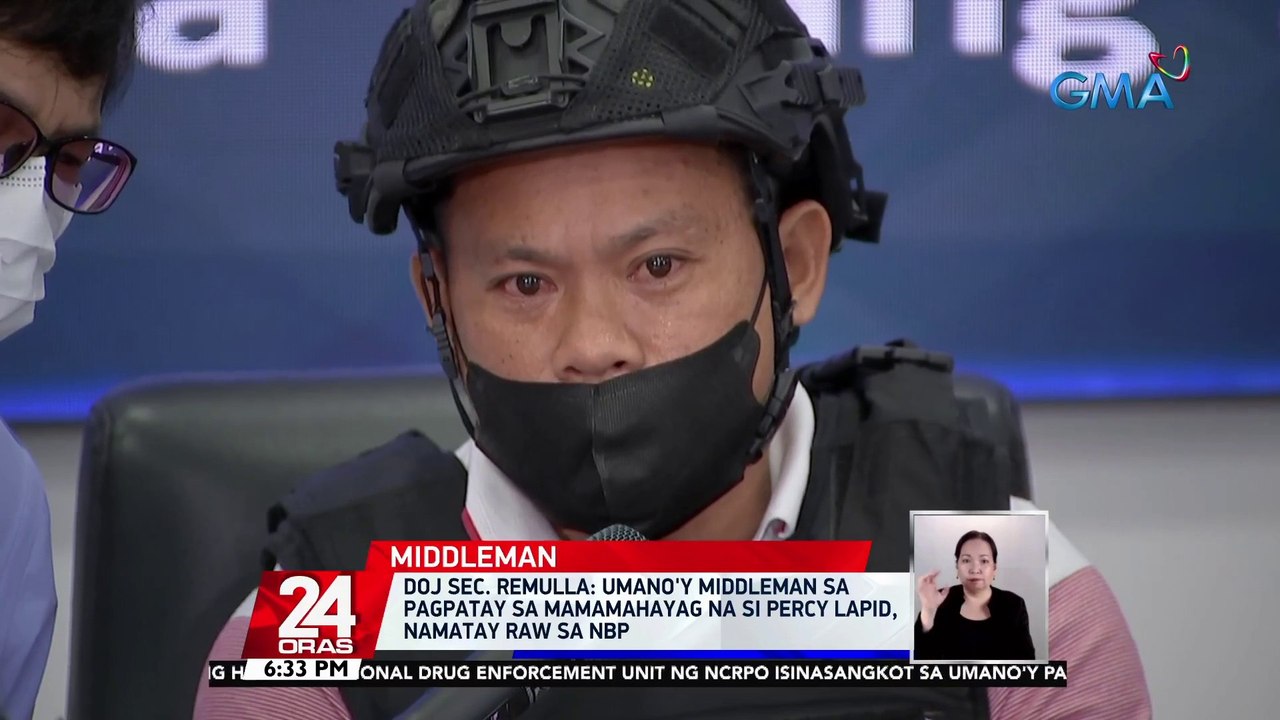 DOJ Sec. Remulla: umano'y middleman sa pagpatay sa mamamahayag na si Percy Lapid, namatay raw sa NBP | 24 Oras