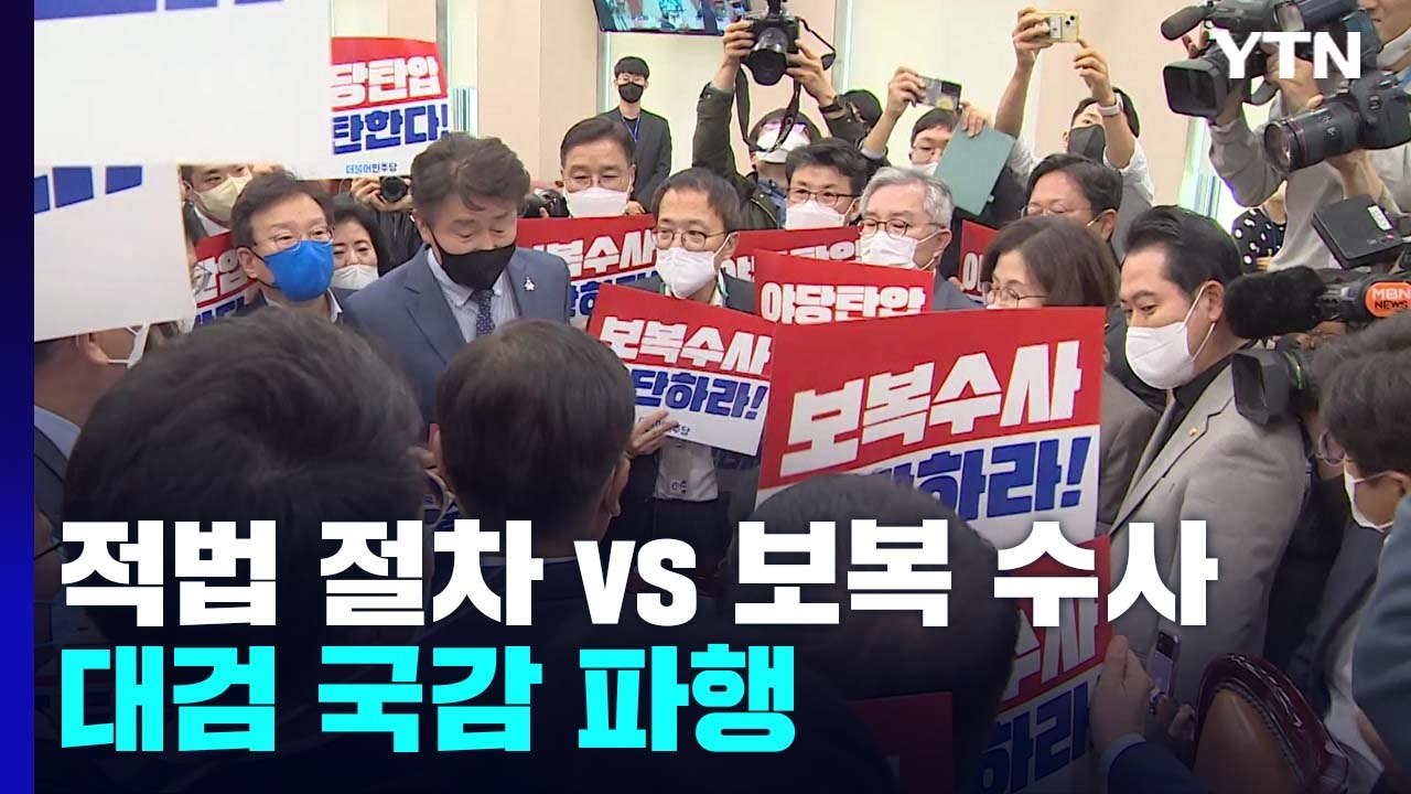 "보복 수사" vs "적법 절차"...여야 공방에 대검 국감 파행 / YTN