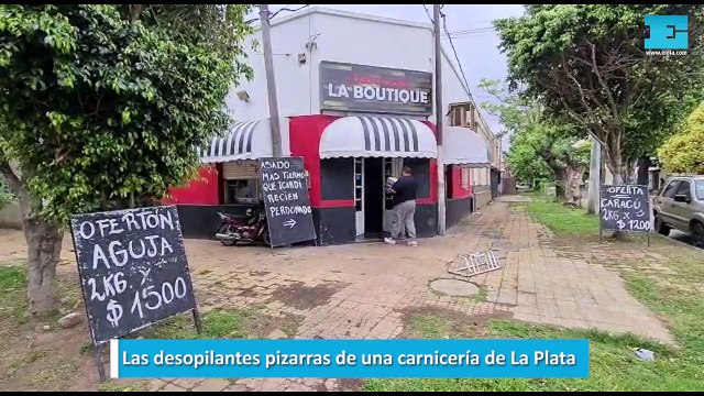 Las desopilantes pizarras de una carnicería de La Plata