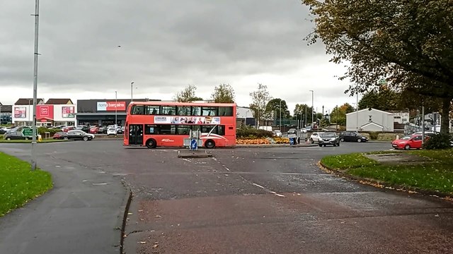 Busy Buncrana Road / Pennyburn roundabout, Derry