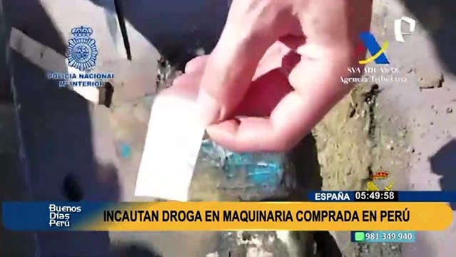 España: incautan 66 kilos de cocaína camuflados en maquinaria procedente de Perú