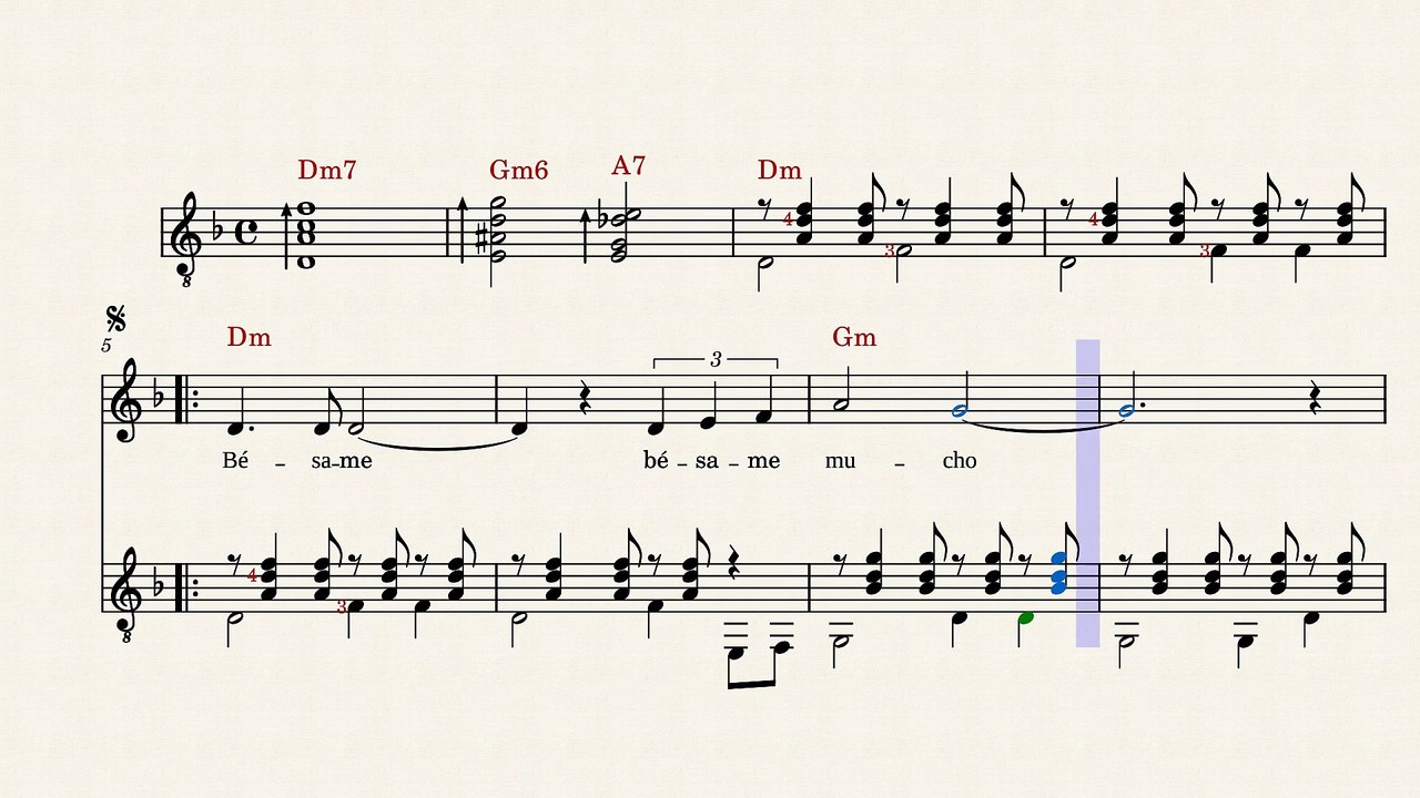 Bésame mucho (Bolero - Guitar and Lyrics) Guitarra y letra Consuelo Velázquez - Partitura (sheet music)