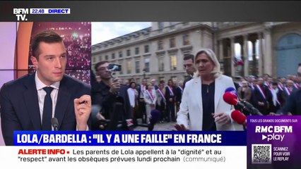 Jordan Bardella sur le meurtre de Lola: "Les membres du gouvernement ne répondent jamais sur le fond"